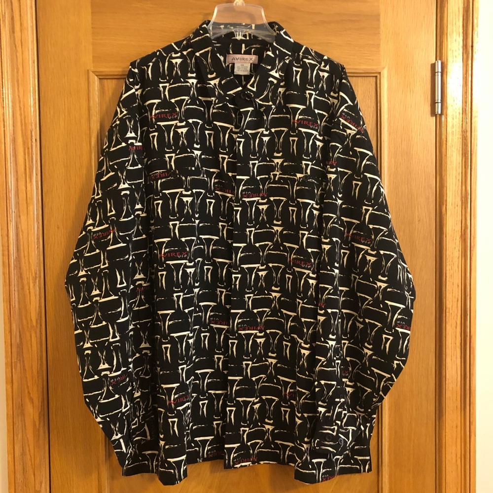Avirex V.I.P. All Over Print Button Down Long Sle… - image 2